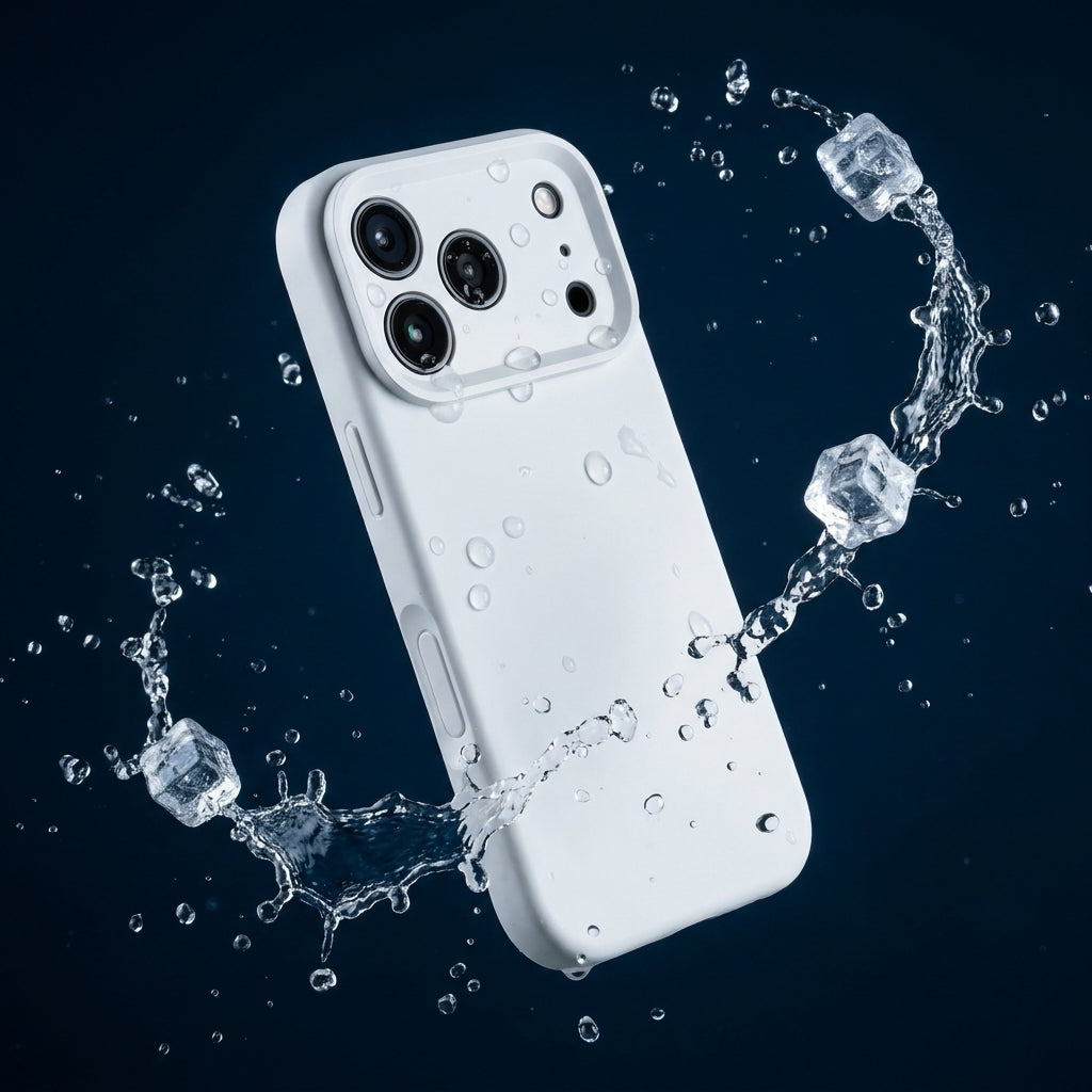 Premium Liquid Silicone iPhone Case – Precision Camera – White