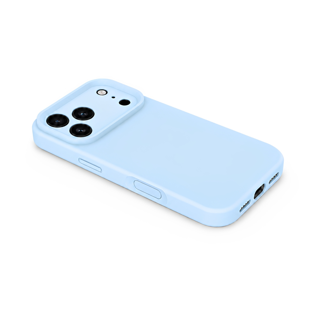 Premium Liquid Silicone iPhone Case – Precision Camera – Sky Blue