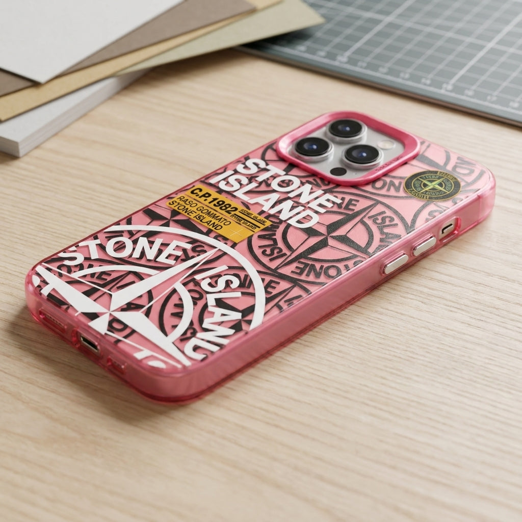Stone Island Compass Graphic iPhone Case - Pink