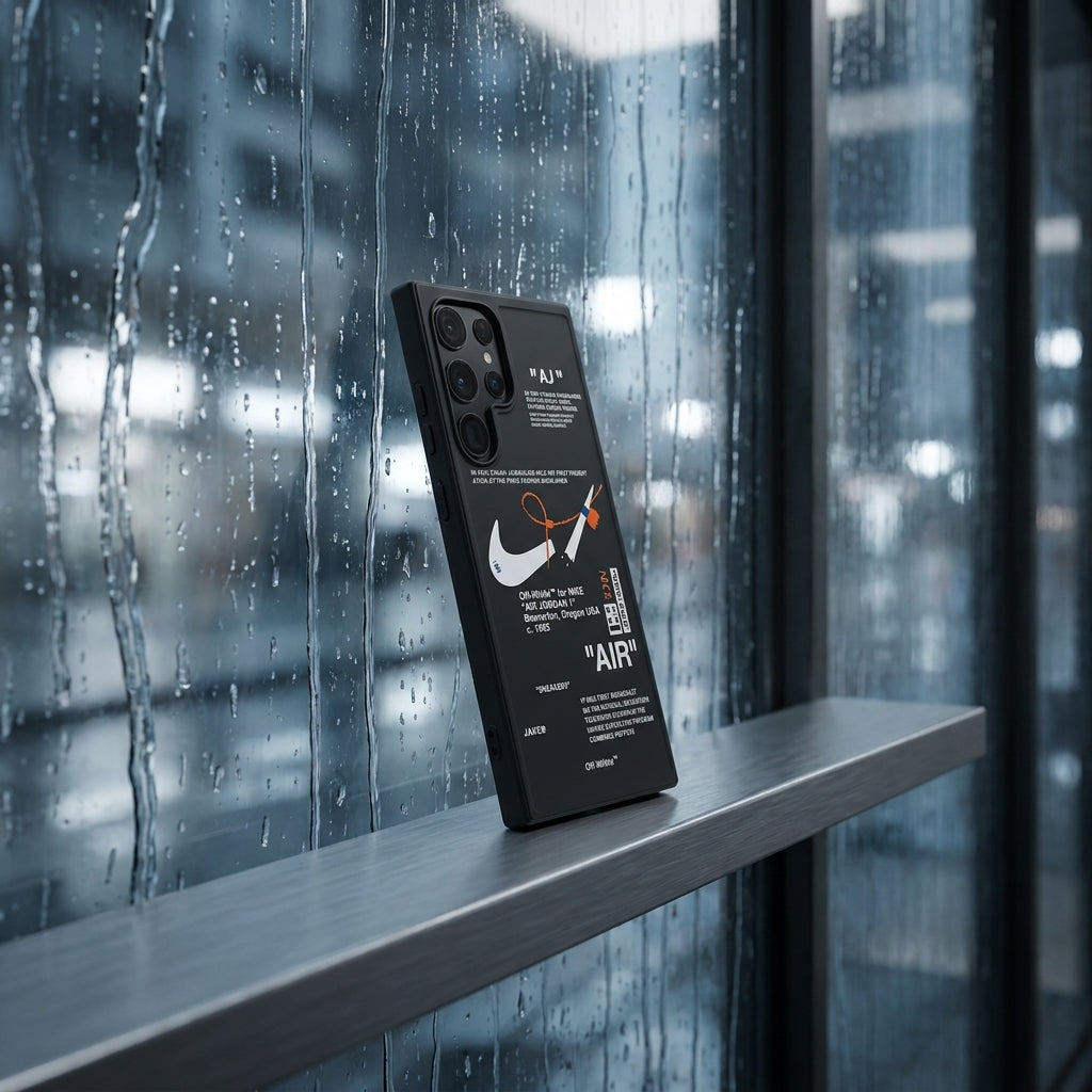 Nike x Off White inspired Streetwear Galaxy Case – Black