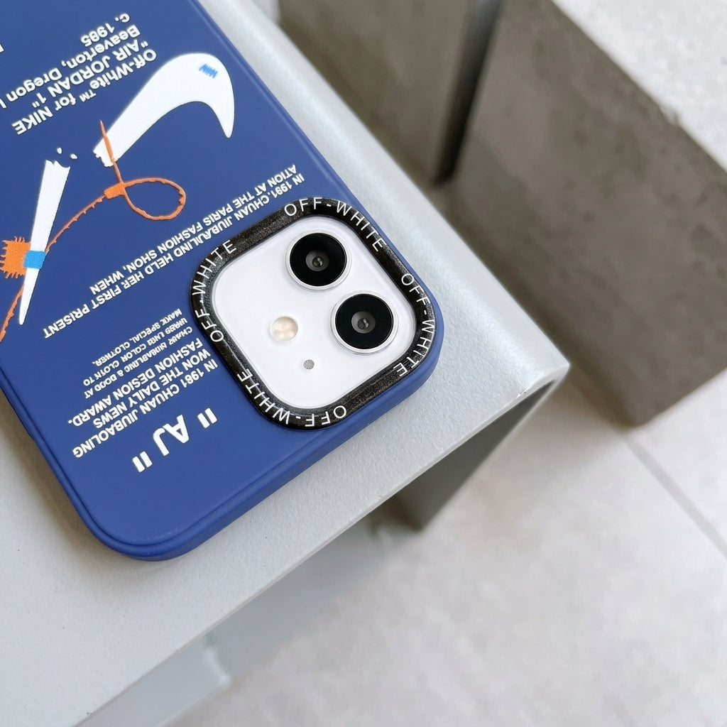 Nike x Off White inspired Streetwear iPhone Case – Blue – lifestyle view 4