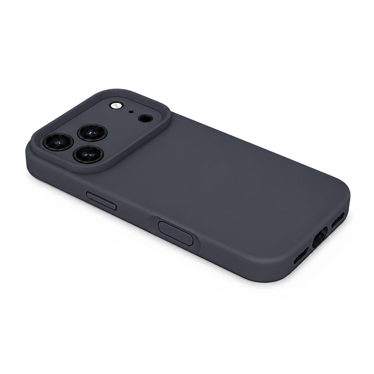 Premium Liquid Silicone iPhone Case – Precision Camera – Black