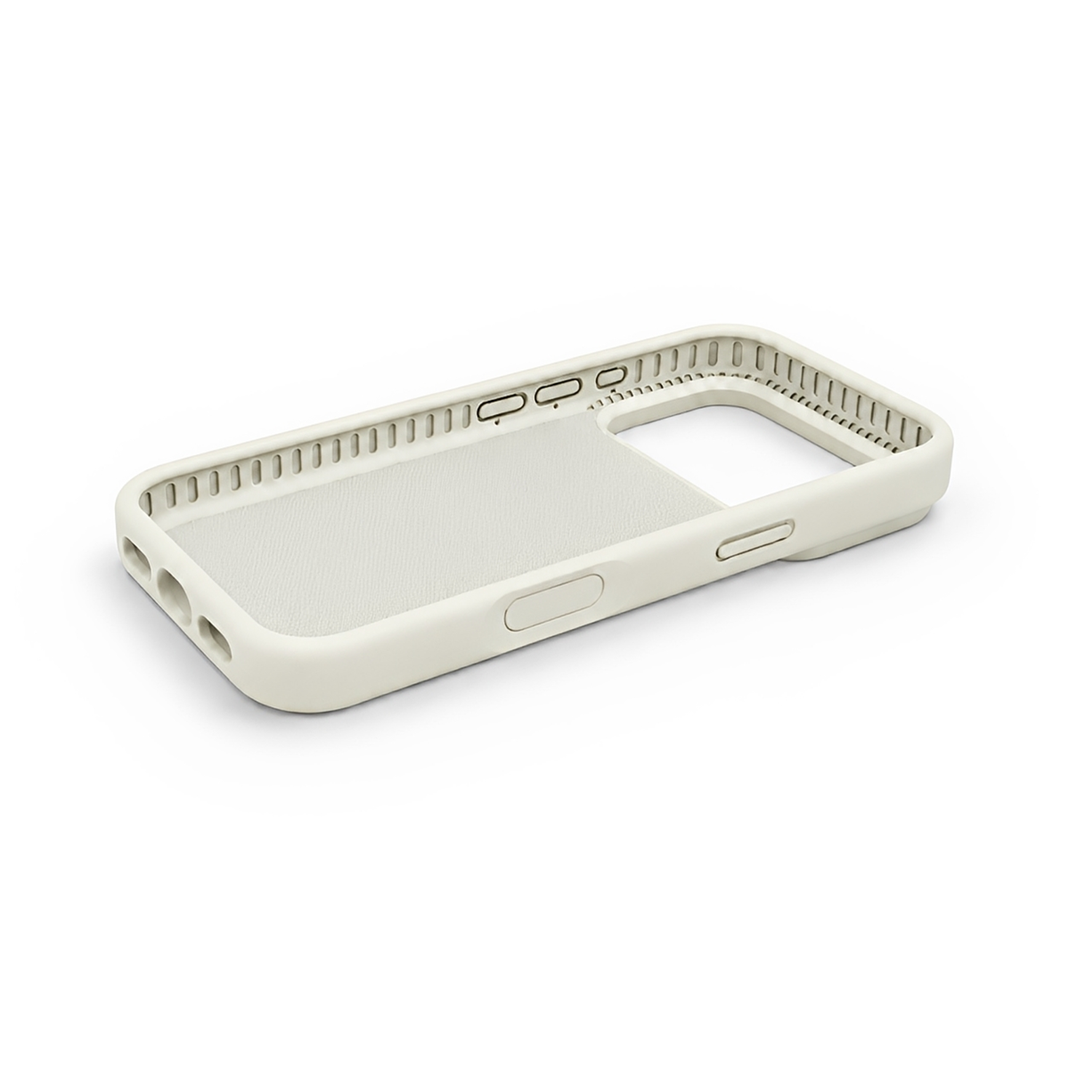 Premium Liquid Silicone iPhone Case – Open Camera –  Antique White