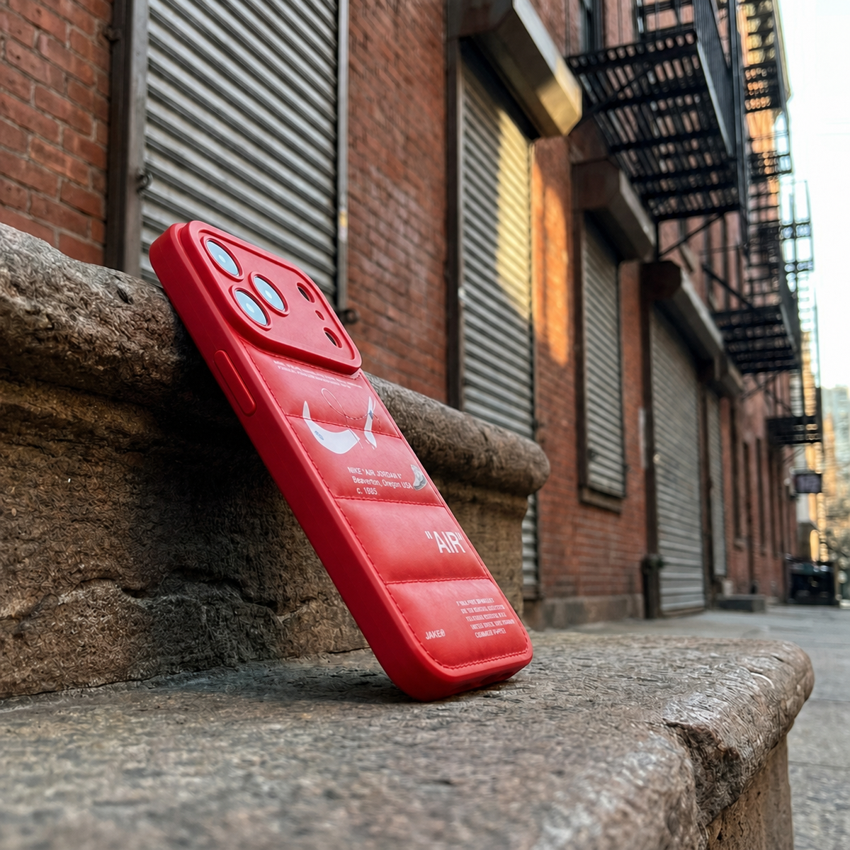 3D Crimson Red Sneaker Streetwear iPhone Case – lifestyle view 5