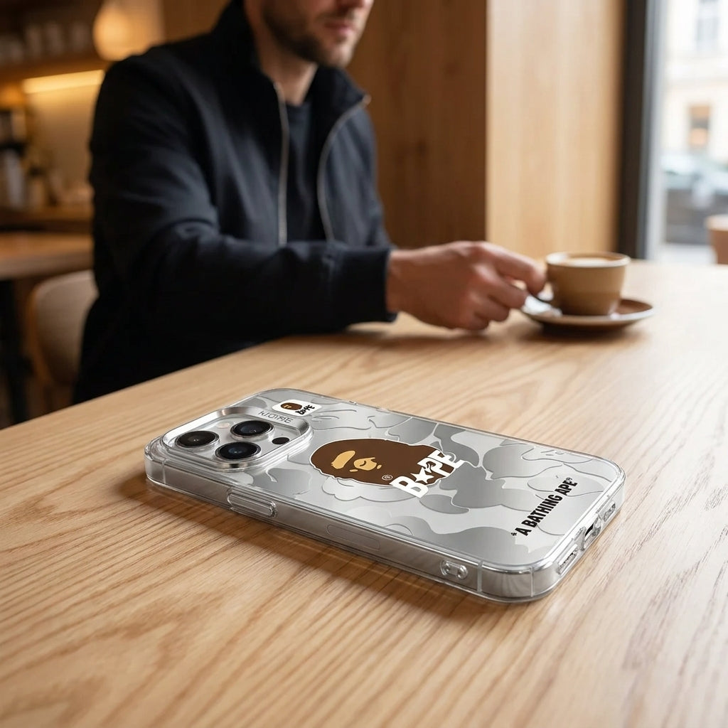 APE Silver Camo Limited iPhone Case - Brown