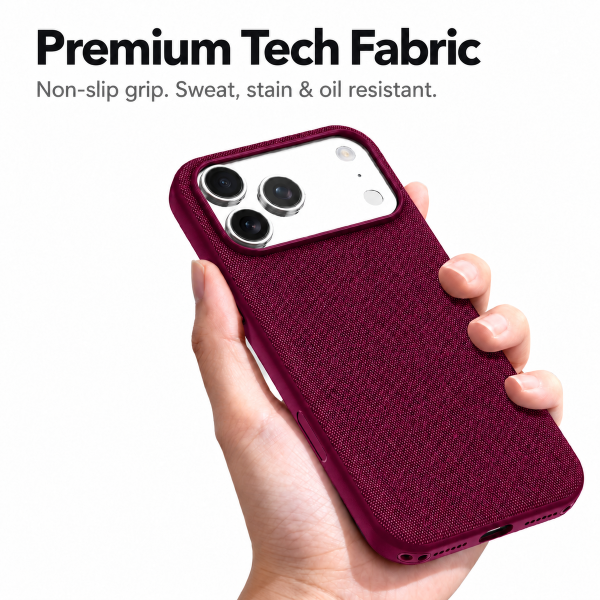 Technical Woven Fabric MagSafe iPhone Case - Cherry Red