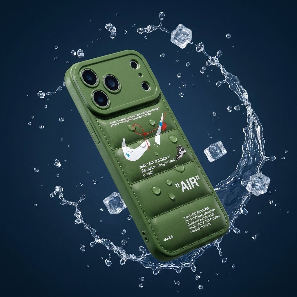 Nike x Off White inspired 3D Streetwear iPhone Case - Olive Green