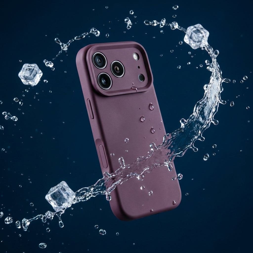 Premium Liquid Silicone iPhone Case – Precision Camera – Plum