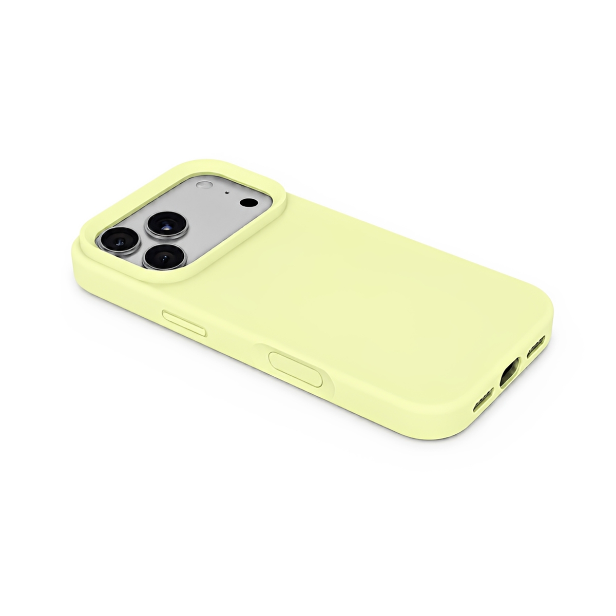 Premium Liquid Silicone iPhone Case – Open Camera – Milk Yellow