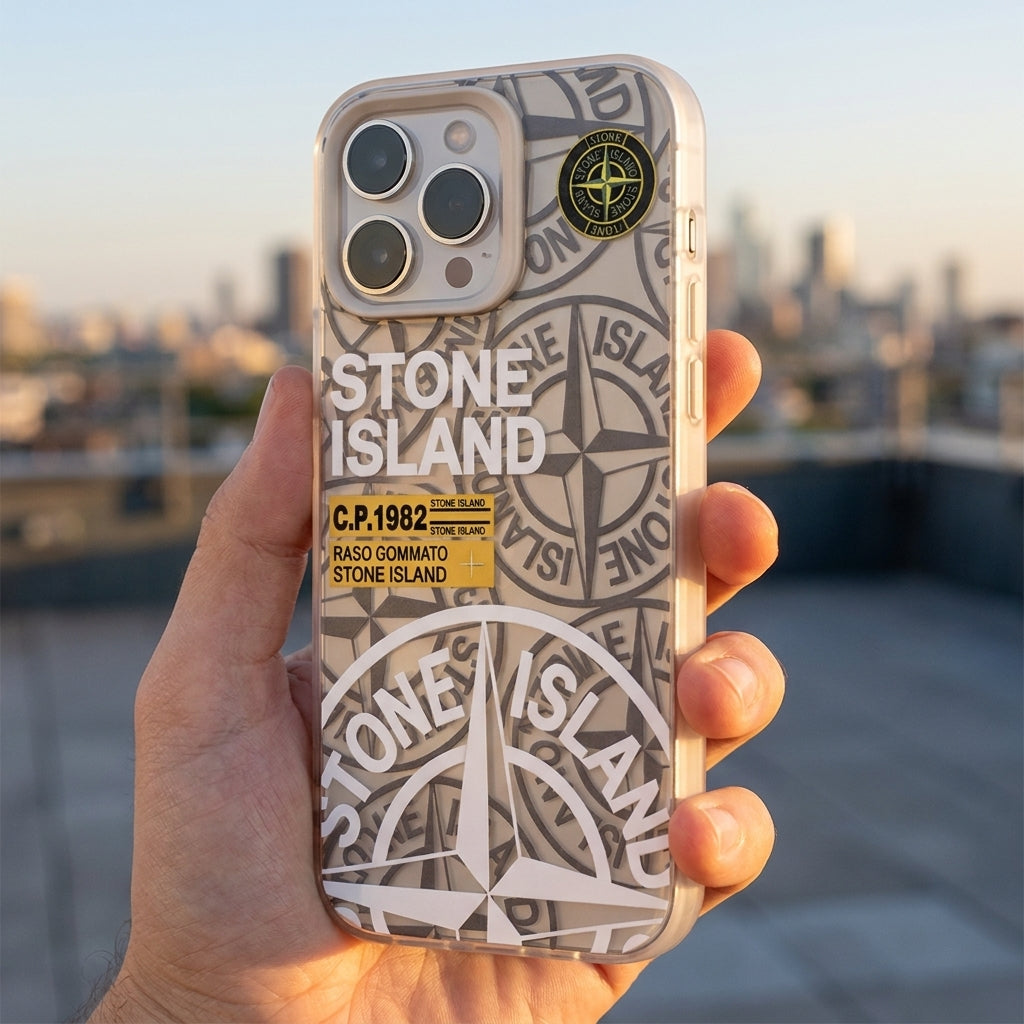 Stone Island Compass Graphic iPhone Case - White