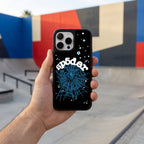 Spider Web Streetwear MagSafe Glass iPhone Case - Blue – lifestyle view 6