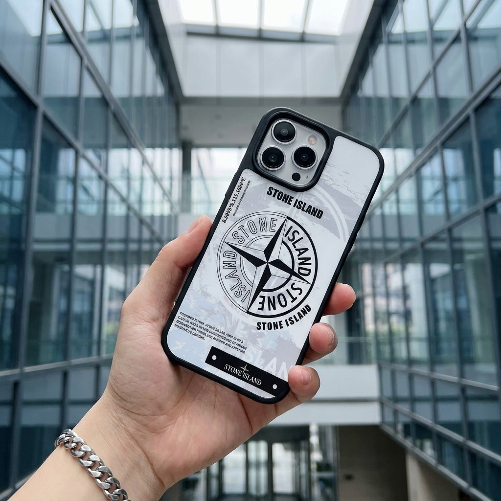 Stone Island Hypebeast Designer iPhone Case - White
