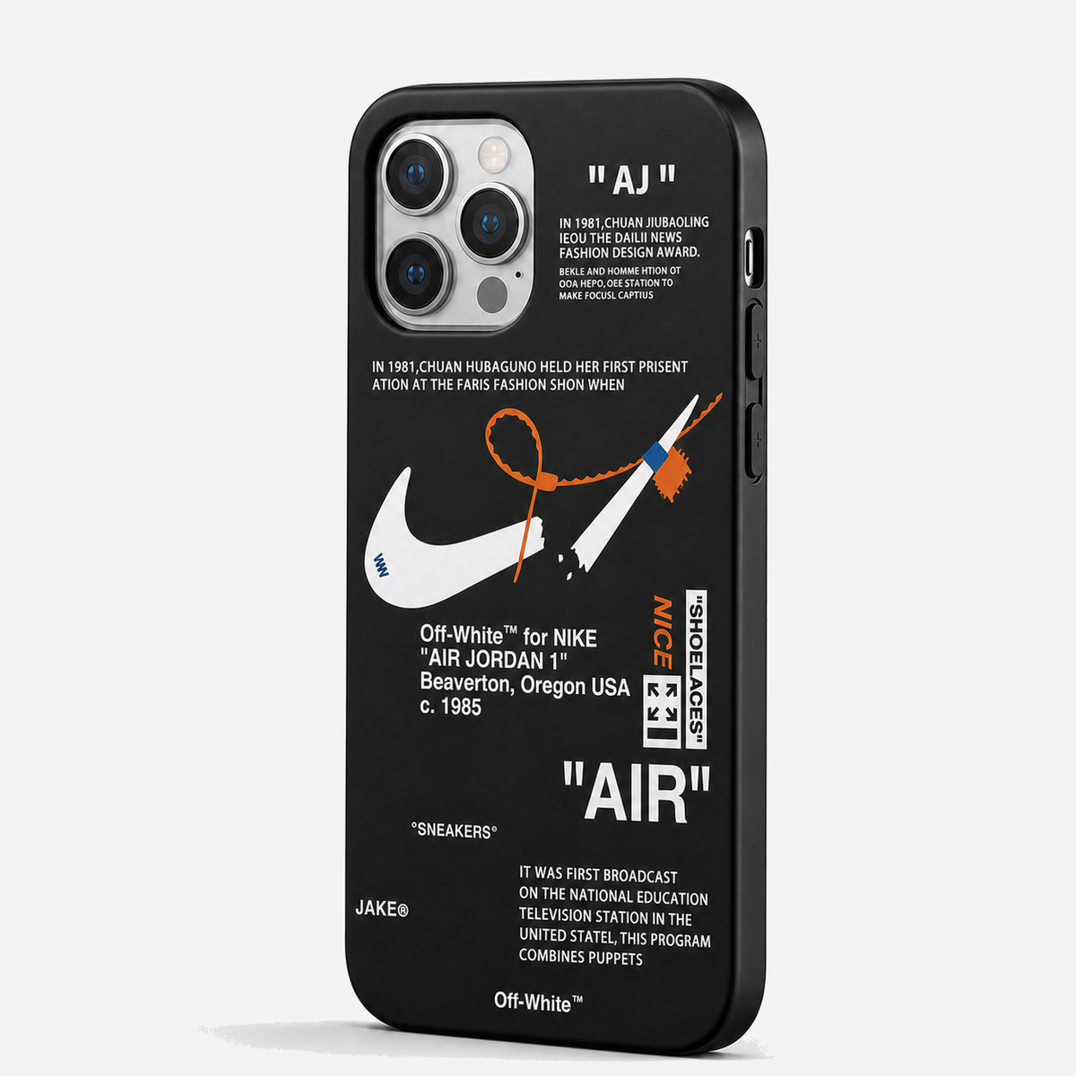 Nike x Off White inspired Streetwear iPhone Case – Black