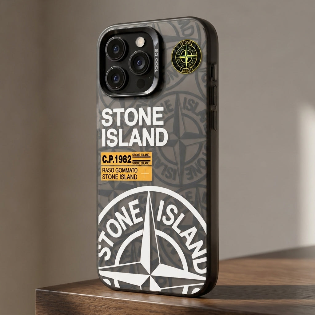 Stone Island Compass Graphic iPhone Case - Black