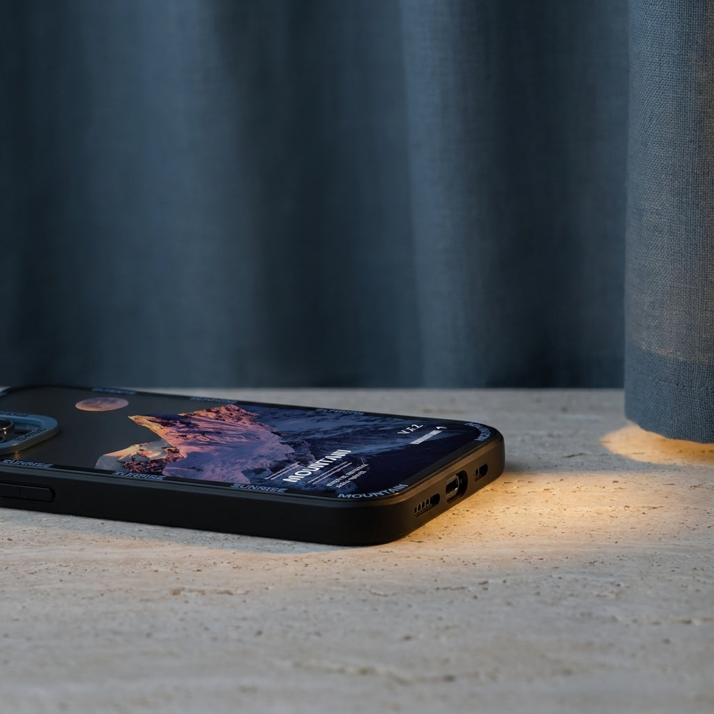 Sunset Golden Mountain Aesthetic iPhone Case – lifestyle view 5