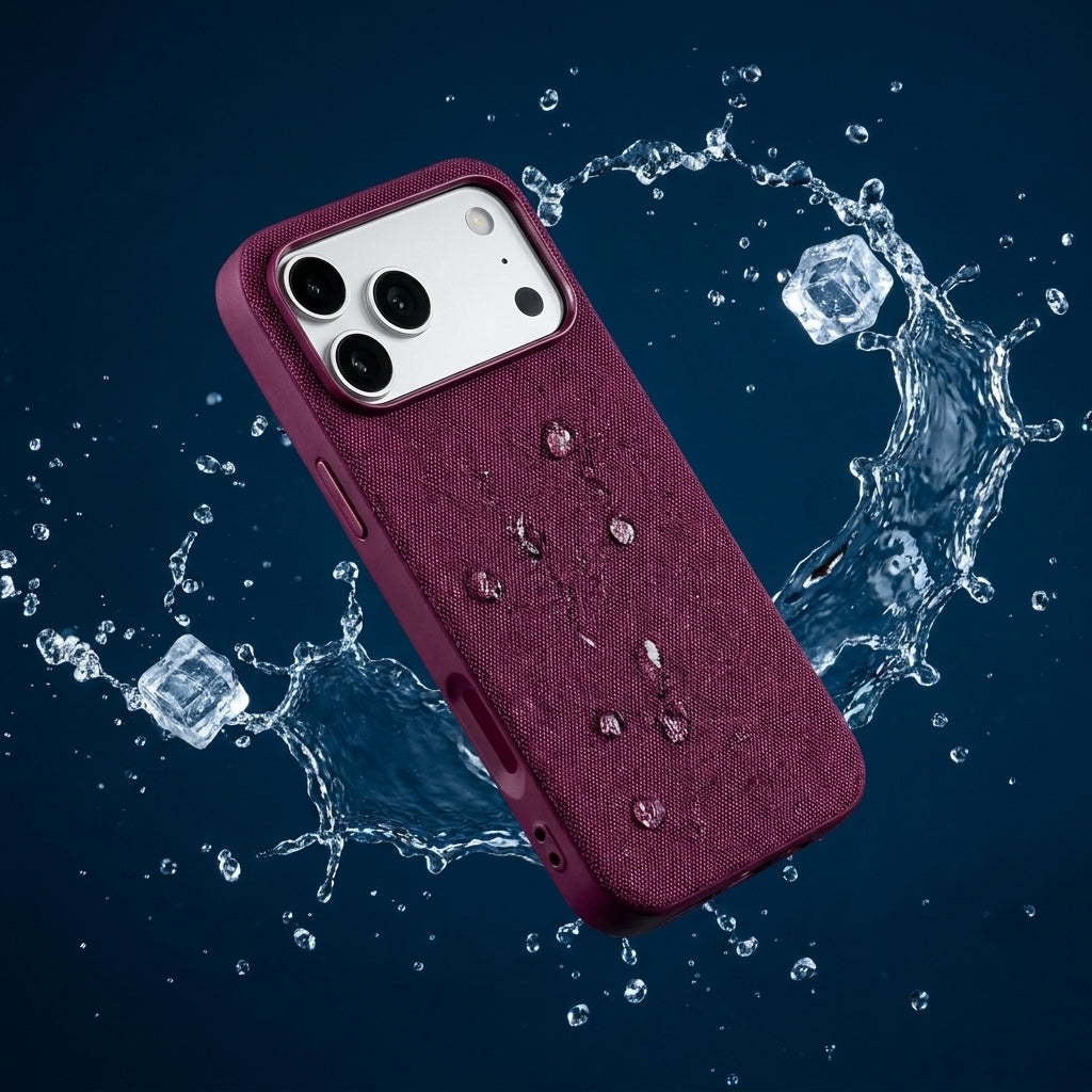 Tech Fabric Texture MagSafe iPhone Case - Cherry Red