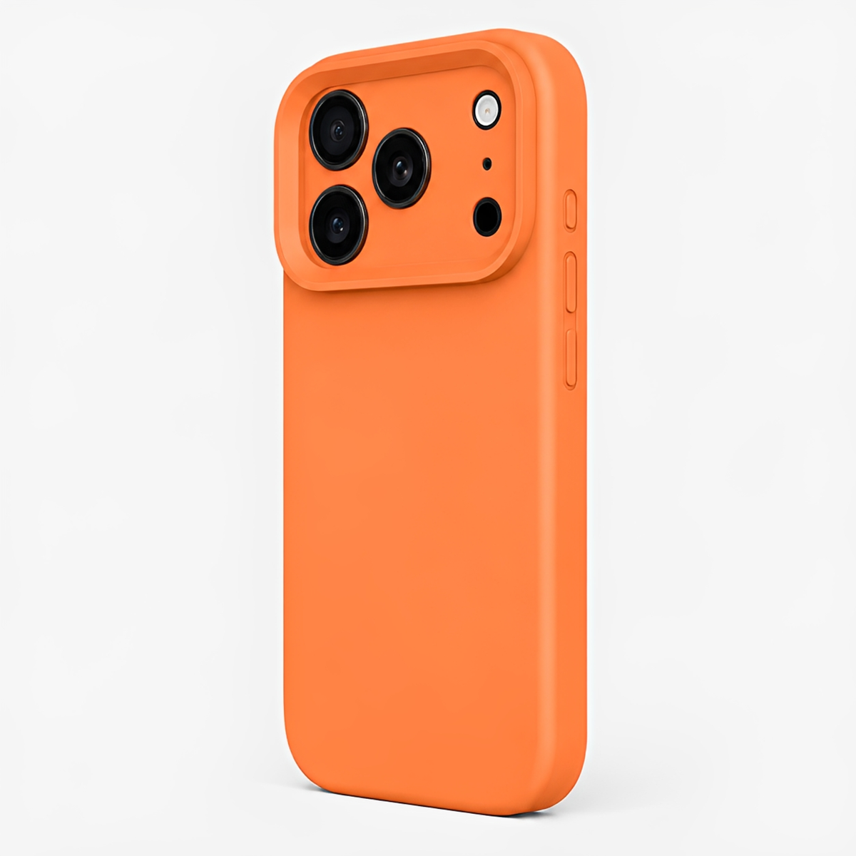Premium Liquid Silicone iPhone Case – Precision Camera – Tangerine