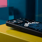 Spider Web Streetwear MagSafe Glass iPhone Case - Blue – lifestyle view 5