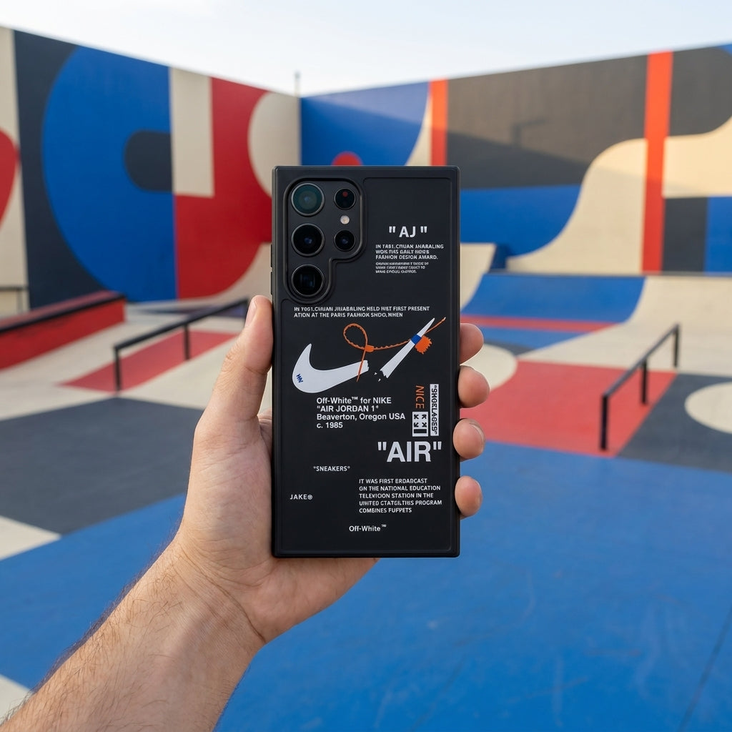 Nike x Off White inspired Streetwear Galaxy Case – Black
