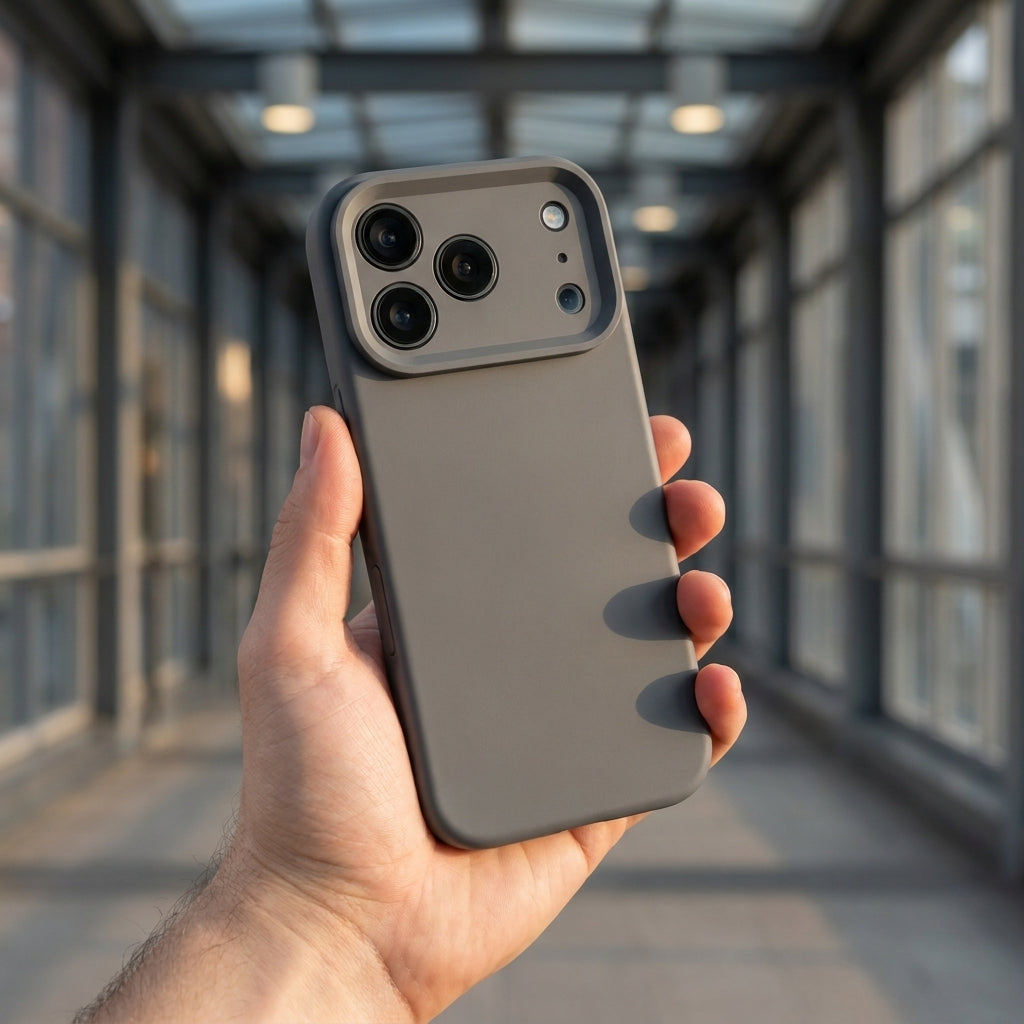 Premium Liquid Silicone iPhone Case – Precision Camera – Charcoal