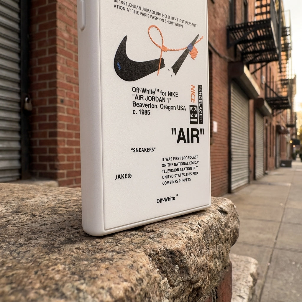 Nike x Off White inspired Streetwear Galaxy Case – White