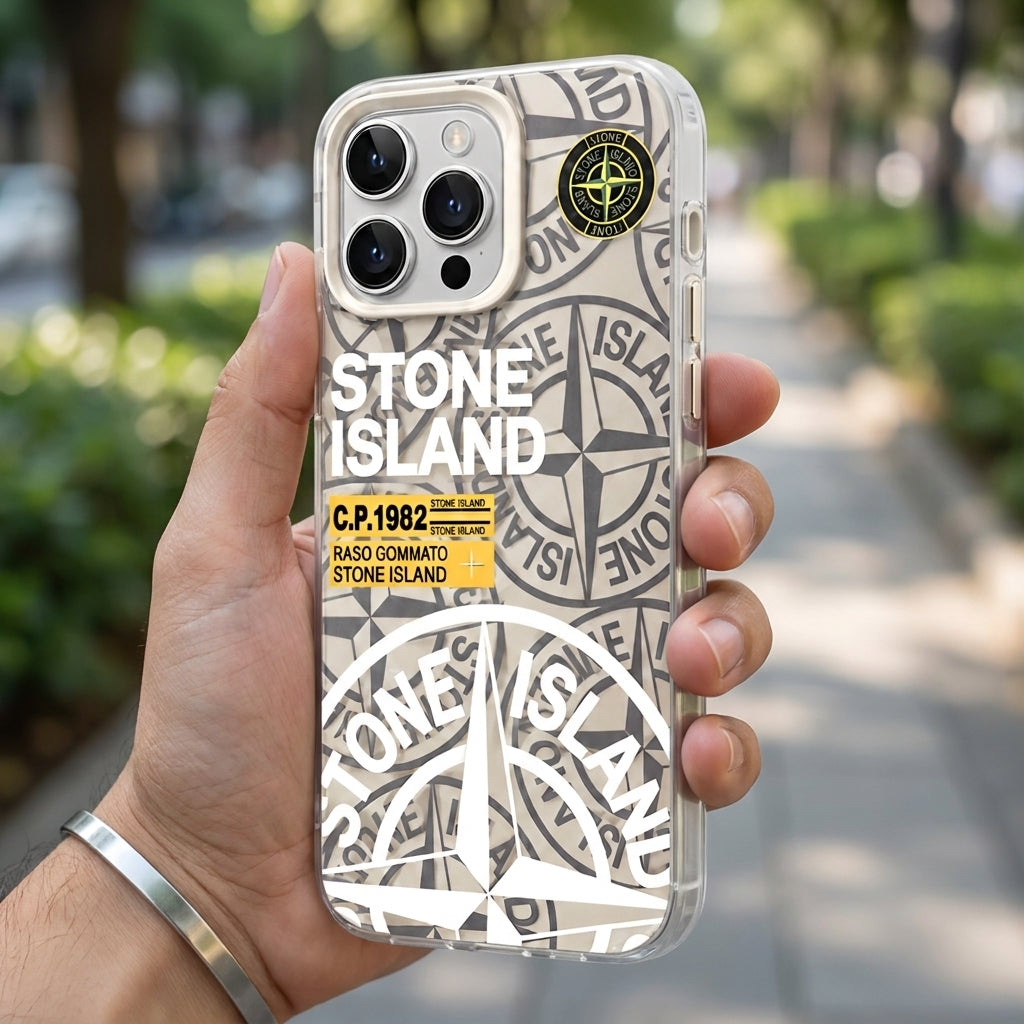Stone Island Compass Graphic iPhone Case - White