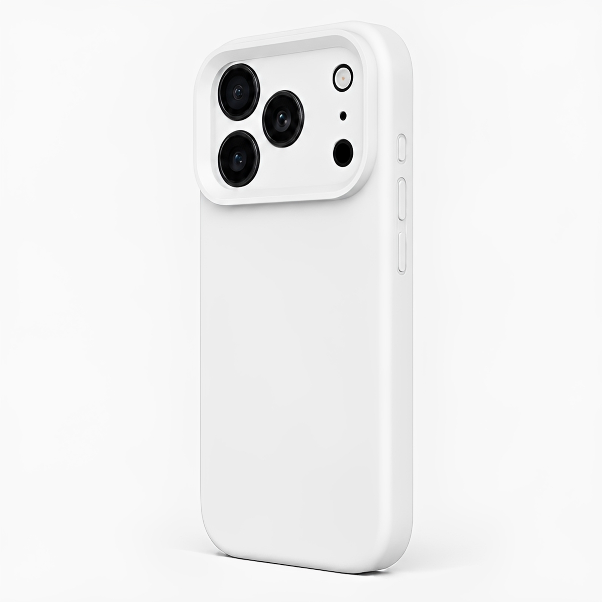 Premium Liquid Silicone iPhone Case – Precision Camera – White