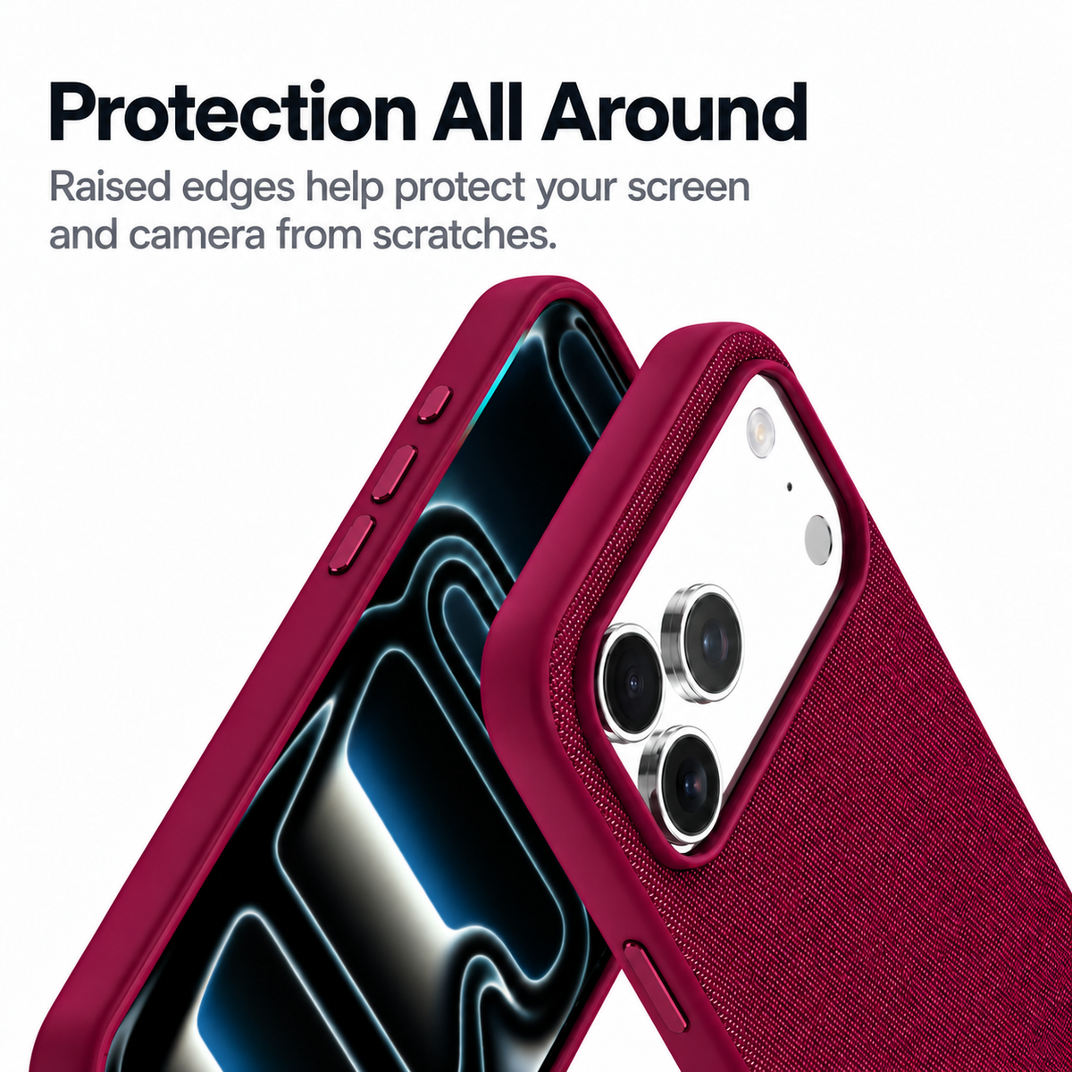 Technical Woven Fabric MagSafe iPhone Case - Cherry Red