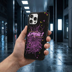 Spider Web Streetwear MagSafe Glass iPhone Case - Purple – lifestyle view 6
