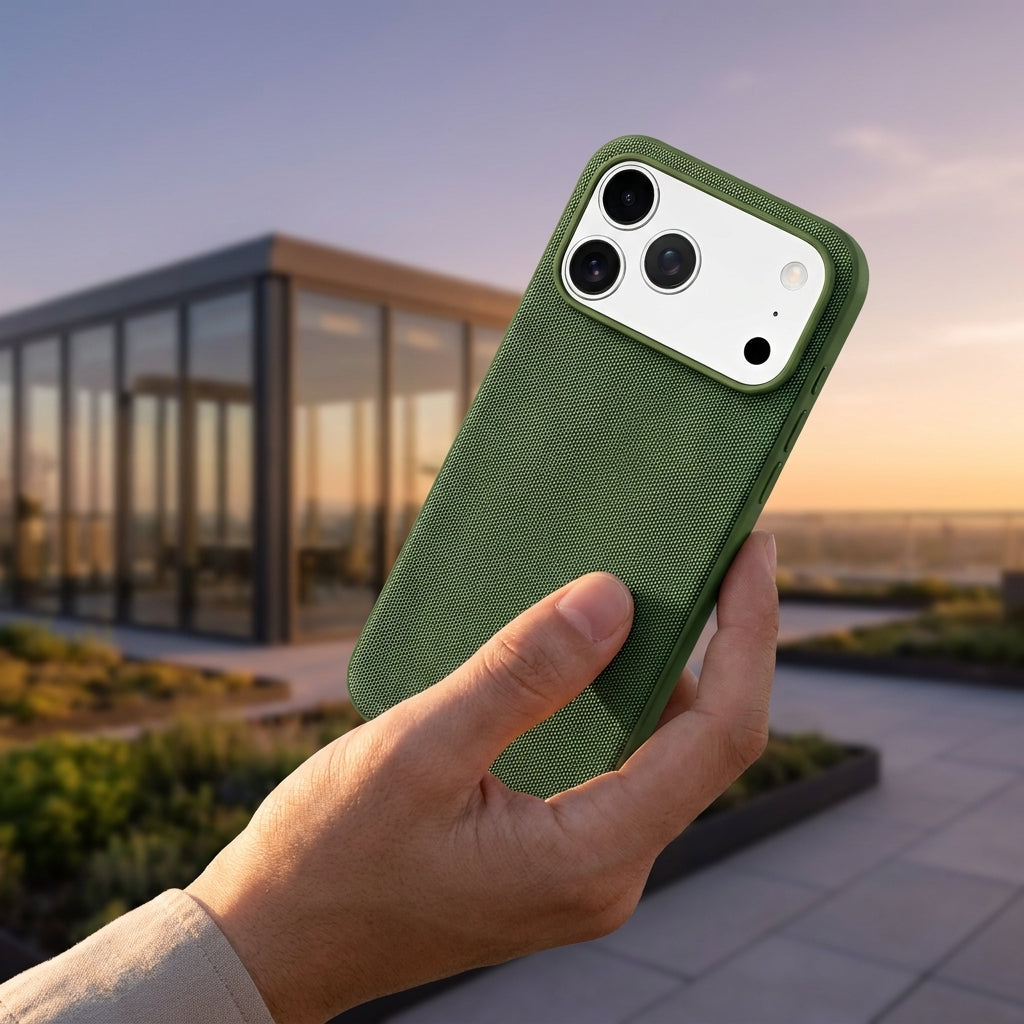 Tech Fabric Texture MagSafe iPhone Case - Green