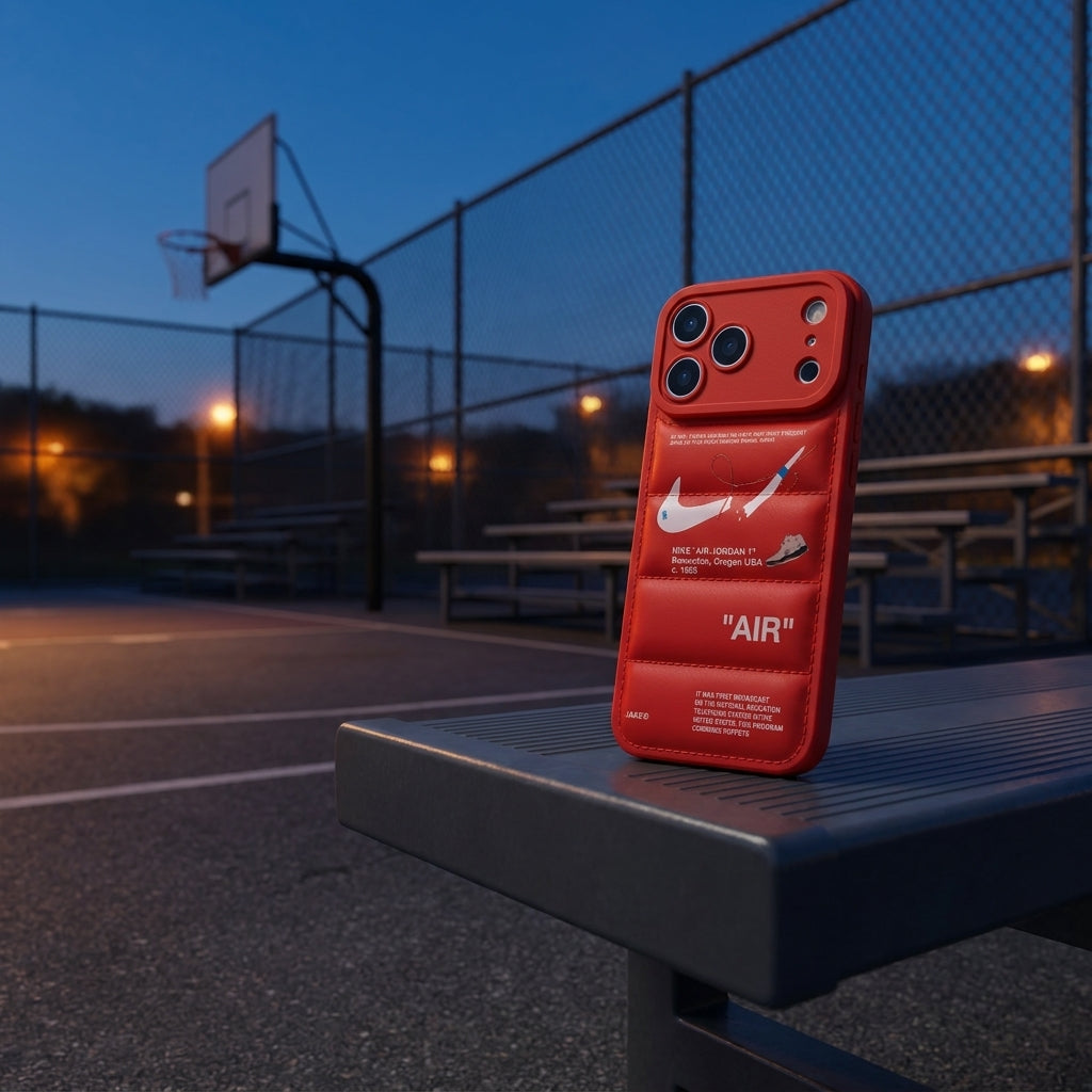 3D Crimson Red Sneaker Streetwear iPhone Case – lifestyle view 1