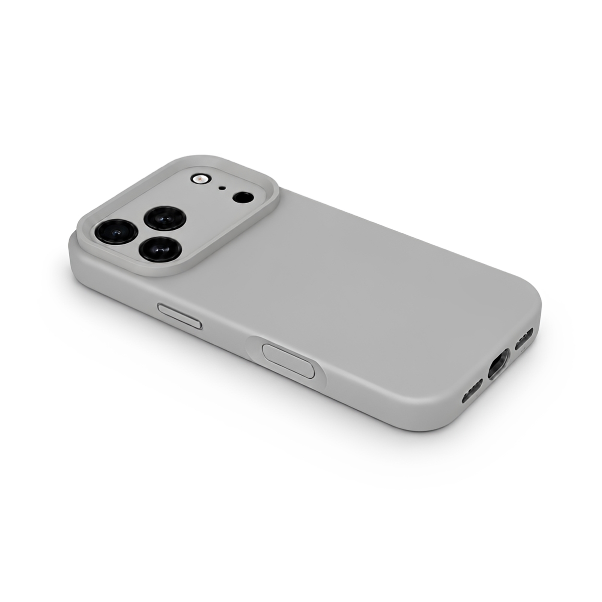 Premium Liquid Silicone iPhone Case – Precision Camera – Rock Gray
