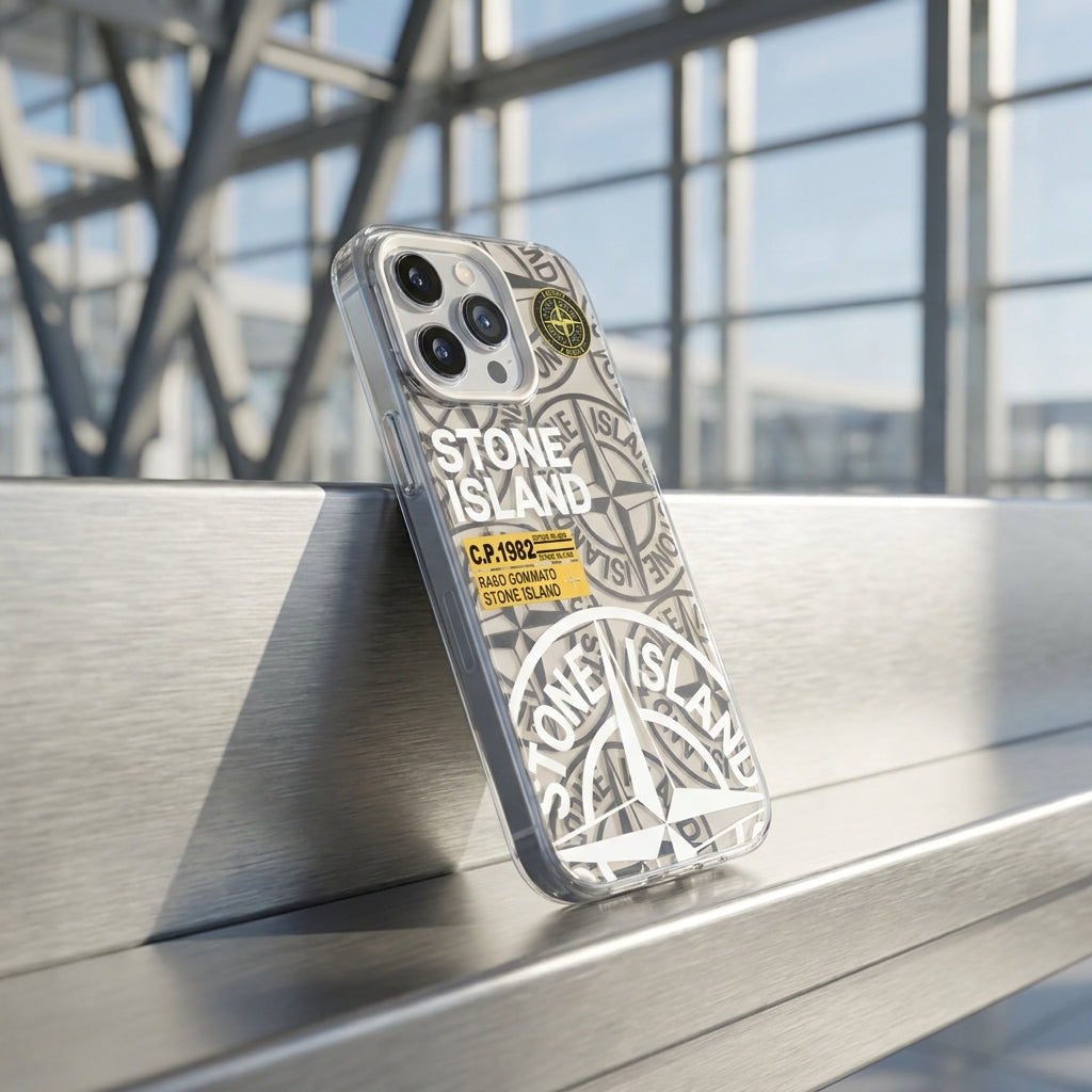 Stone Island Compass Graphic iPhone Case - White