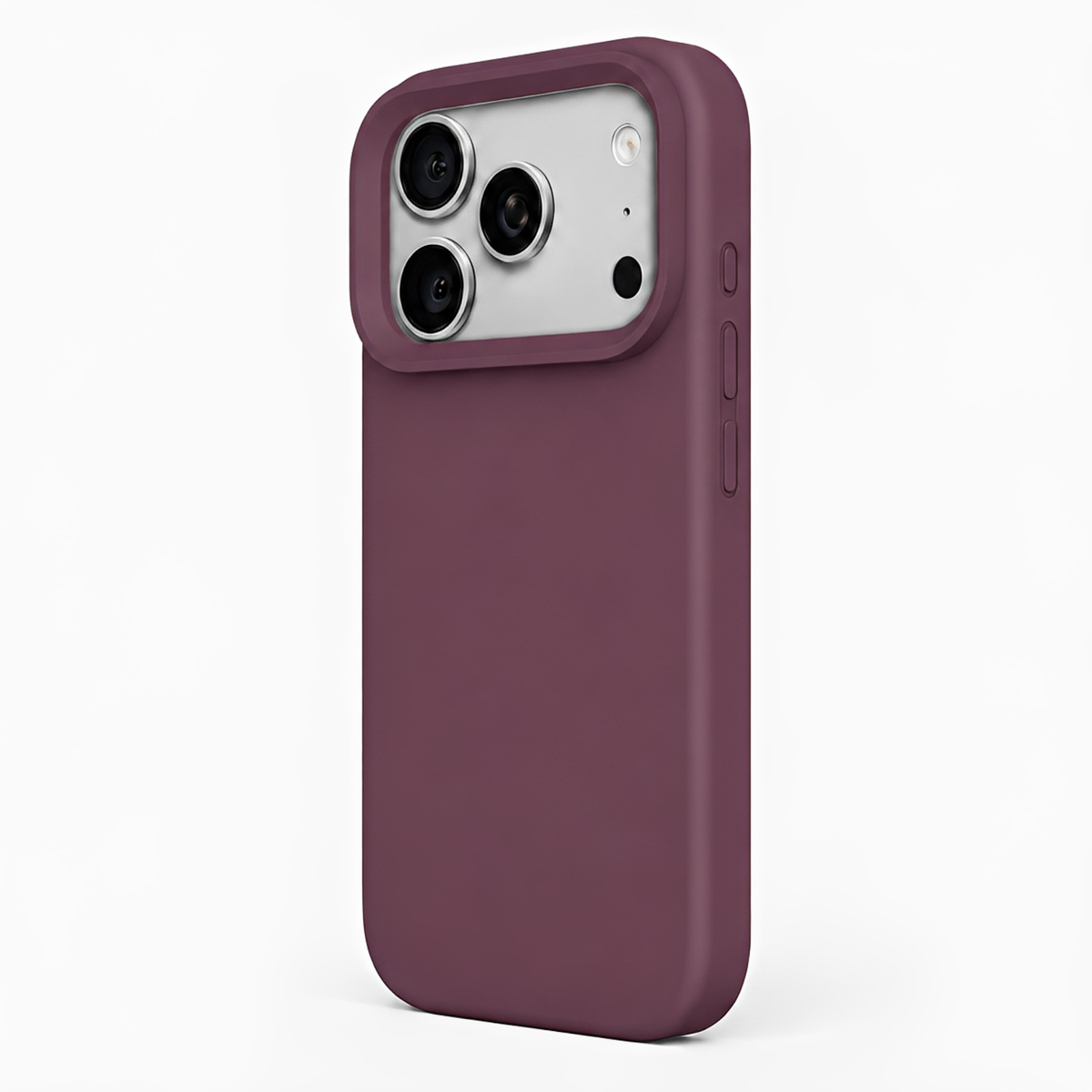 Premium Liquid Silicone iPhone Case – Open Camera – Plum