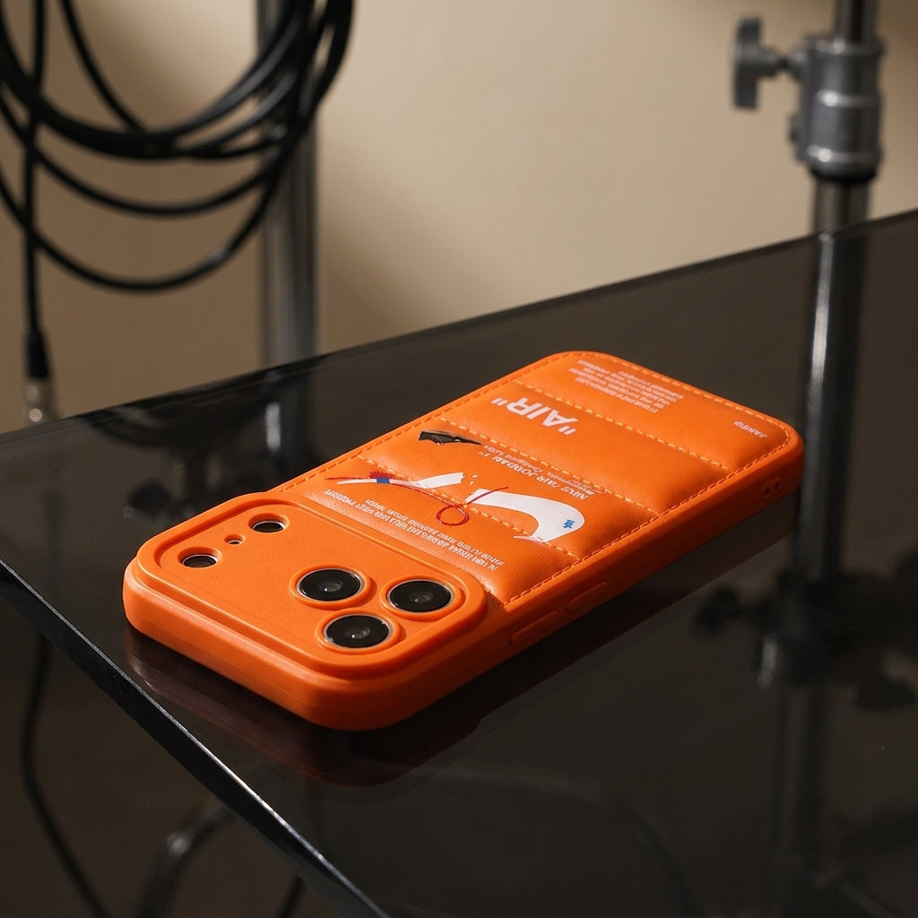 3D Blaze Orange Sneaker Streetwear iPhone Case – lifestyle view 2