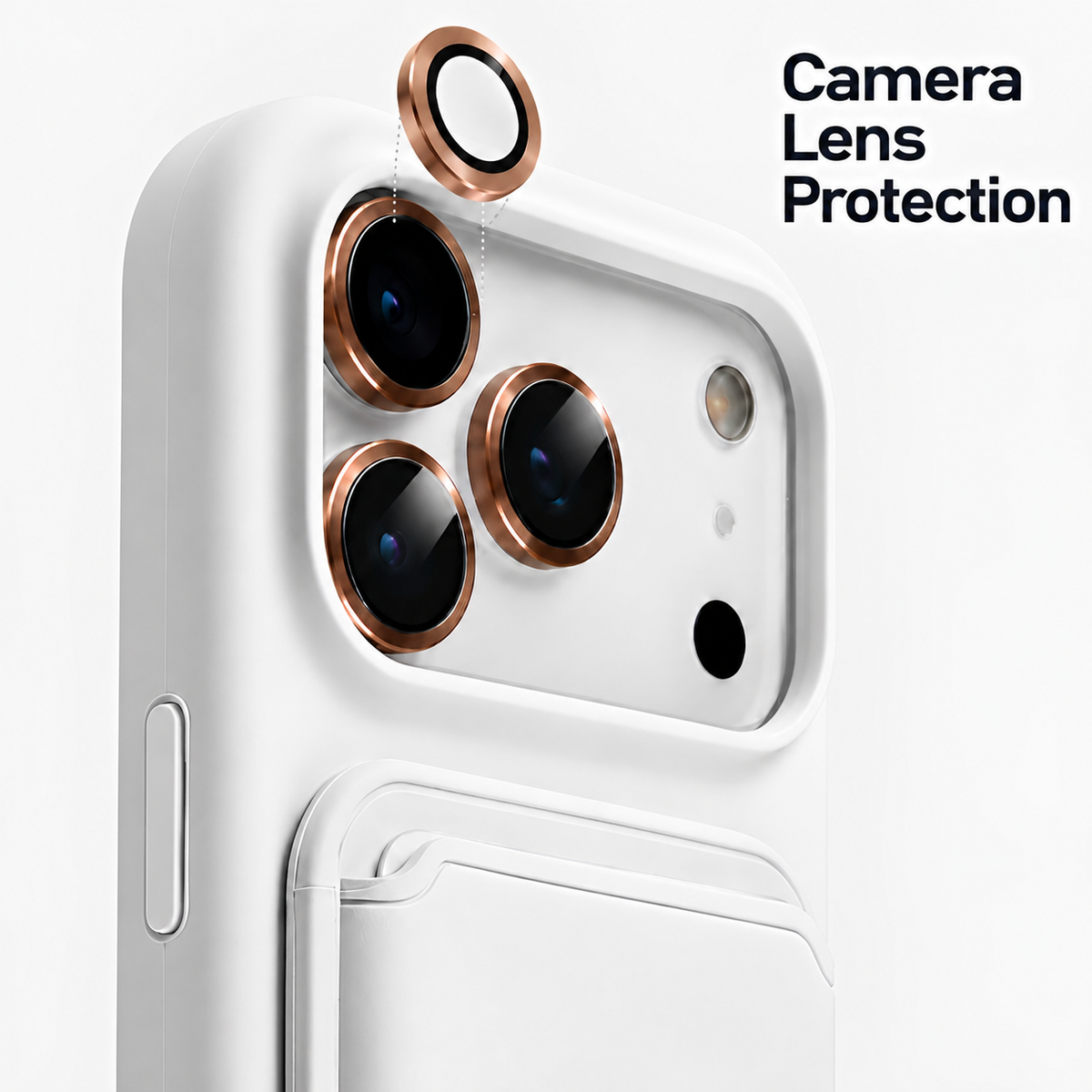 Premium Liquid Silicone iPhone Case with Magnetic Card Holder - White