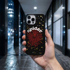 Spider Web Streetwear MagSafe Glass iPhone Case - Red – lifestyle view 6
