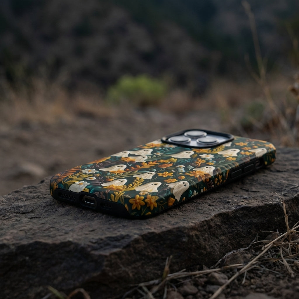 Ghost Garden Matte Glass MagSafe iPhone Case – lifestyle view 5