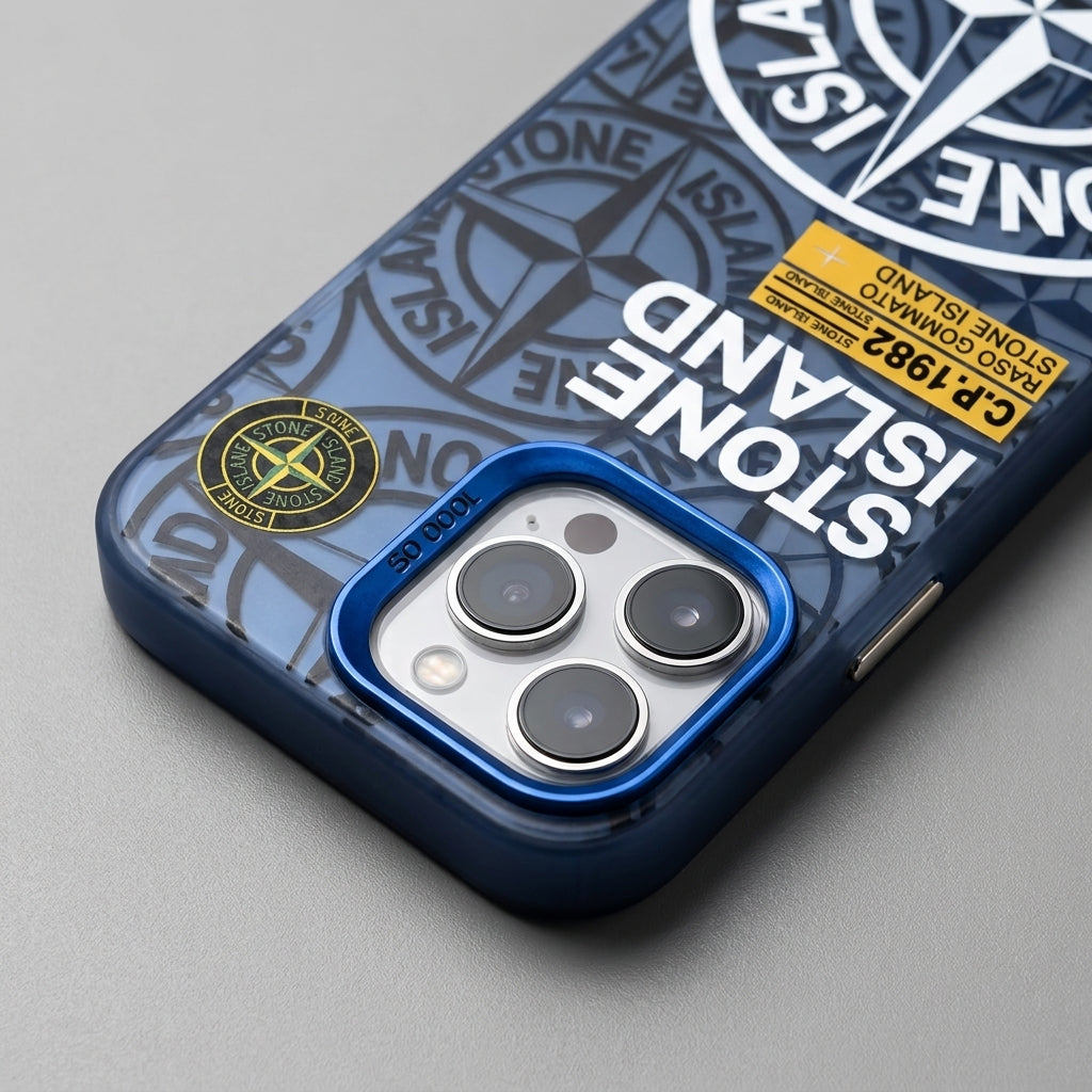 Stone Island Compass Graphic iPhone Case - Blue