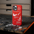 Nike x Off White inspired Streetwear iPhone Case – Red – lifestyle view 1