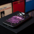 Spider Web Streetwear MagSafe Glass iPhone Case - Purple – lifestyle view 2