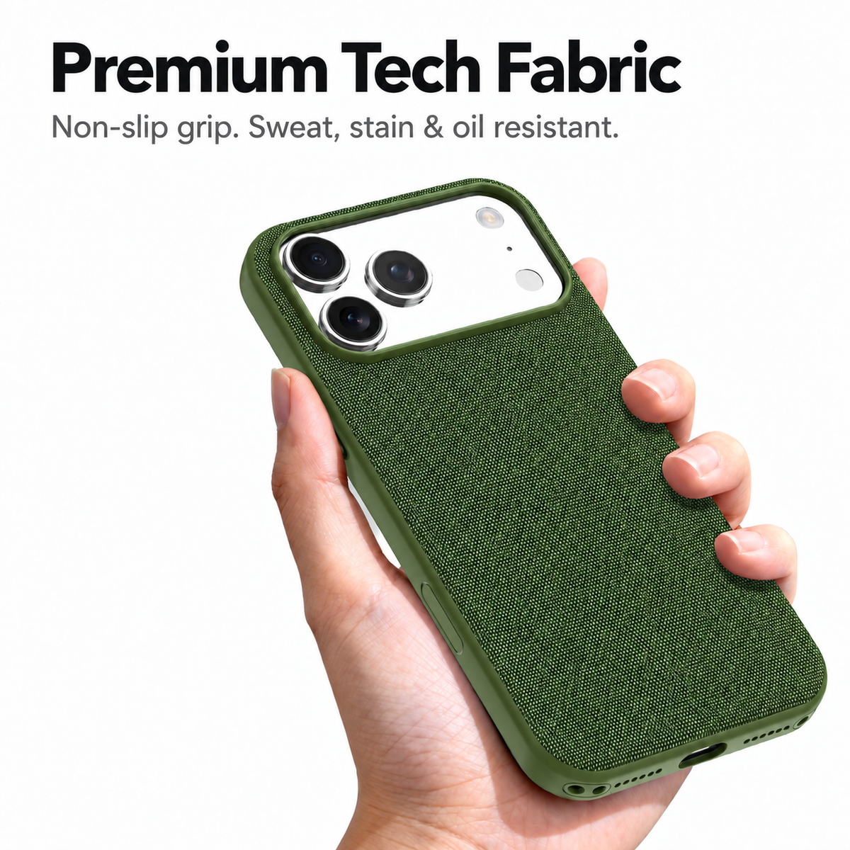 Technical Woven Fabric MagSafe iPhone Case - Green