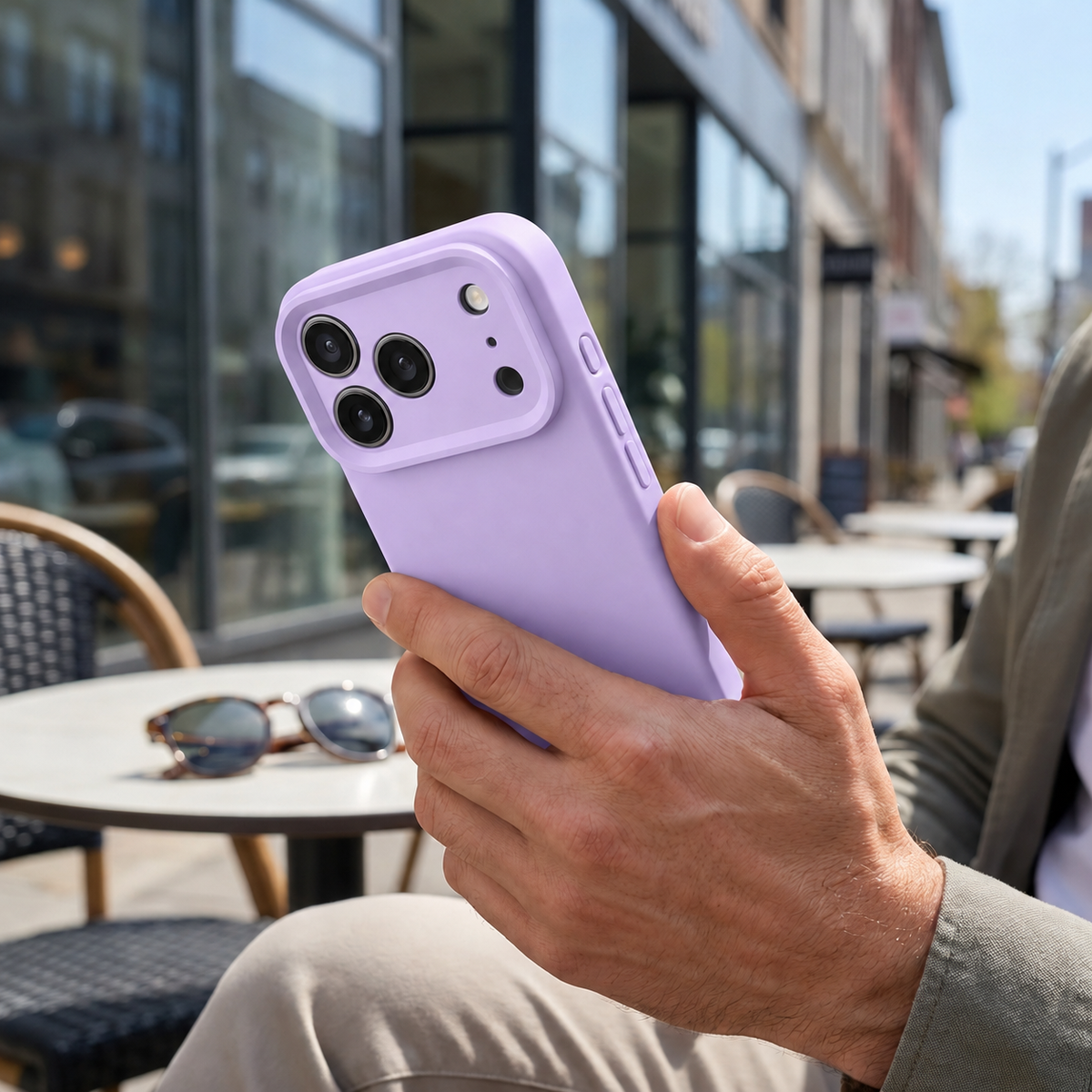 Premium Liquid Silicone iPhone Case – Precision Camera – Lilac