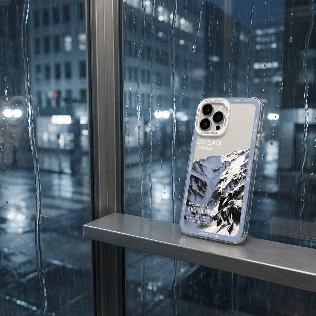 Arctic Blue Mountain Aesthetic Clear iPhone Case