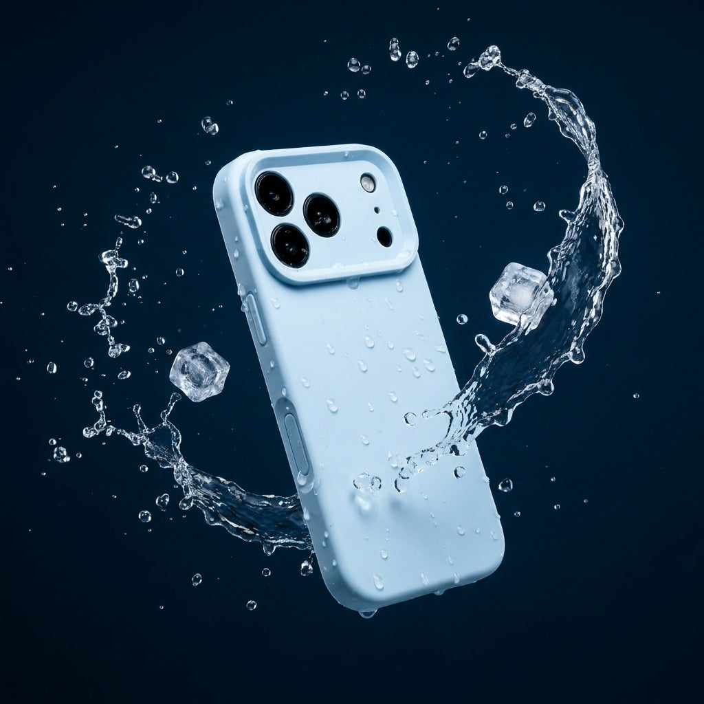 Premium Liquid Silicone iPhone Case – Precision Camera – Sky Blue