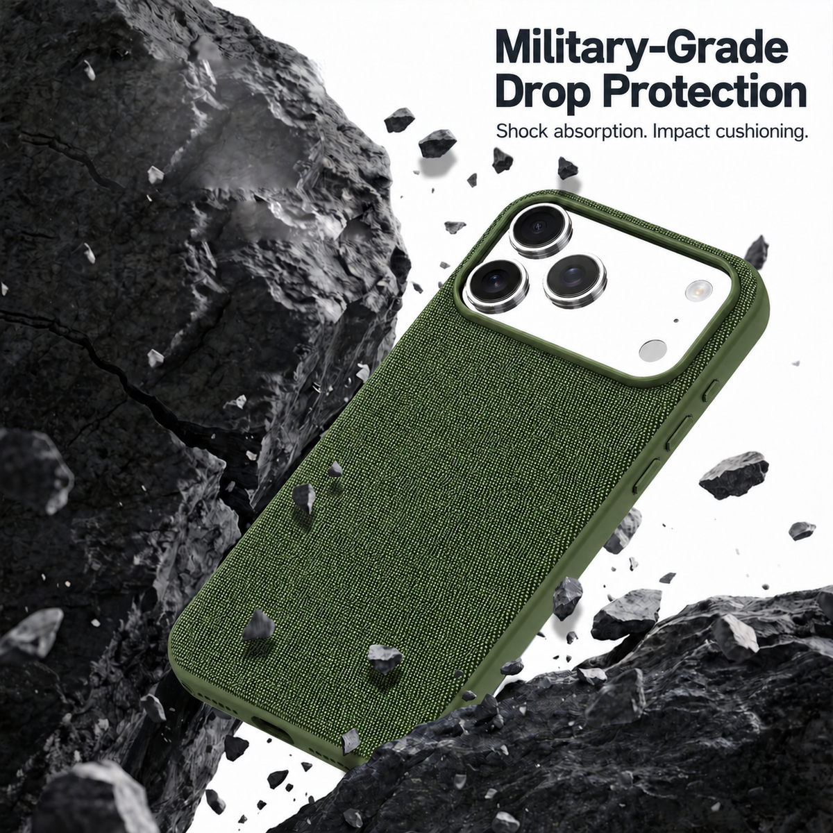 Technical Woven Fabric MagSafe iPhone Case - Green