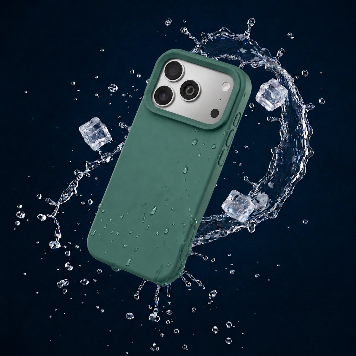 Premium Liquid Silicone iPhone Case – Open Camera – Clover Green