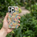 Wildflower Garden Matte Glass MagSafe iPhone Case – lifestyle view 6