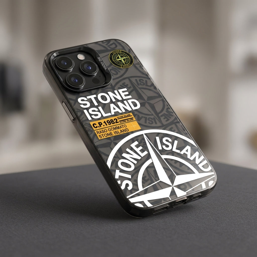Stone Island Compass Graphic iPhone Case - Black