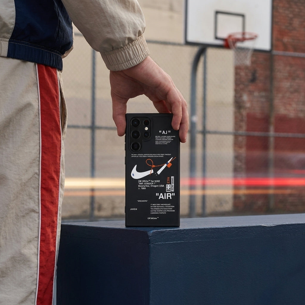 Nike x Off White inspired Streetwear Galaxy Case – Black